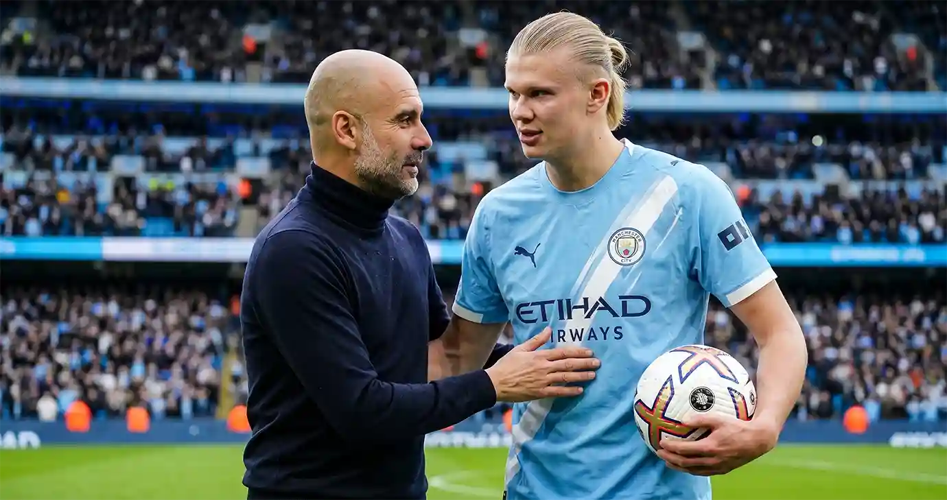 เออร์ลิง ฮาลันด์ ปะทะกับซาลิบาและกาเบรียลในข่าว เป๊ป กวาร์ดิโอล่า ชม เออร์ลิง ฮาลันด์ ดวล ซาลิบา และ กาเบรียล