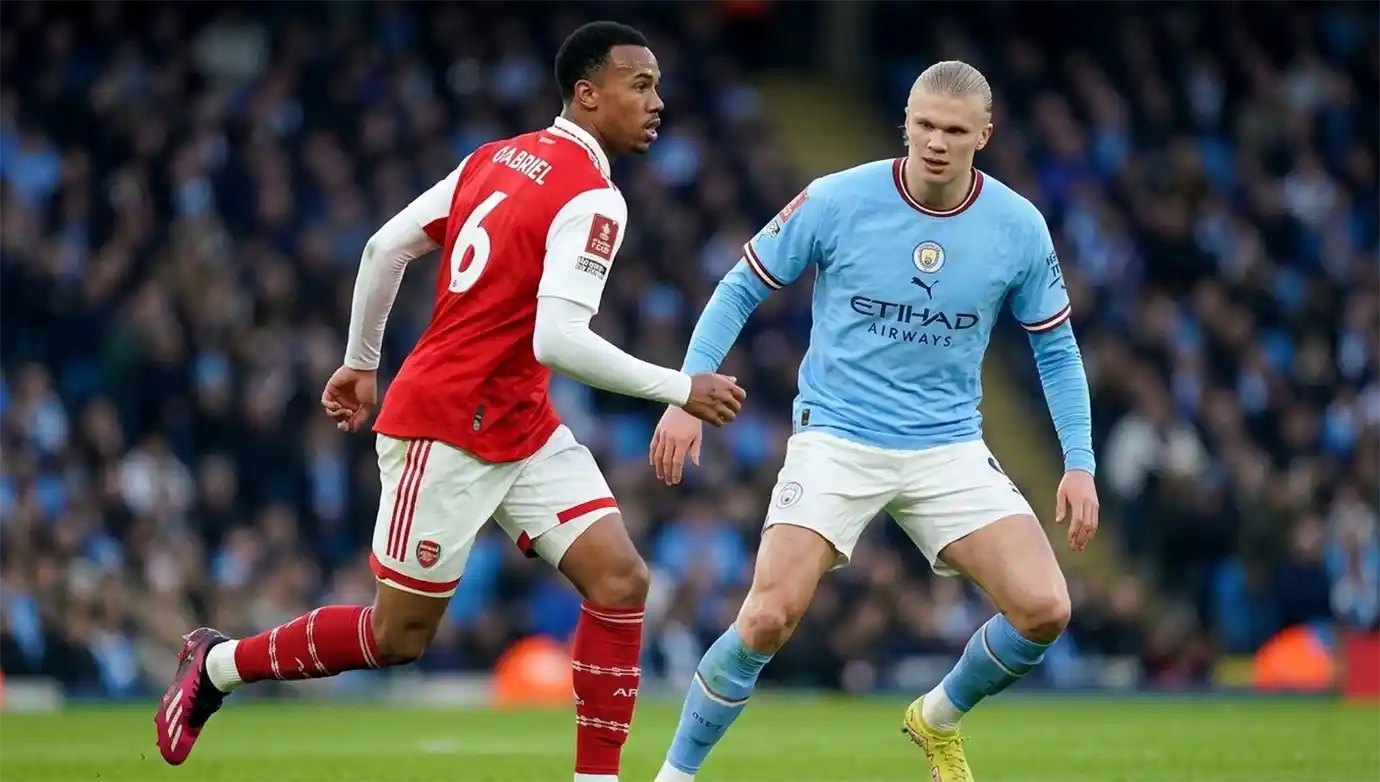 เออร์ลิ่ง ฮาลันด์ ปะทะกับกาเบรียลในข่าว เออร์ลิ่ง ฮาลันด์ ยันช่วยกาเบรียลไม่ให้โดนใบแดง