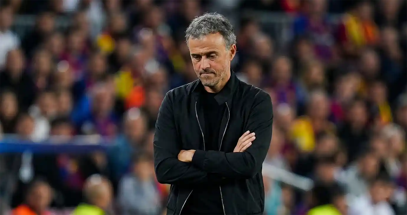 หลุยส์ เอ็นรีเก้ ดีใจหลังเกม หลุยส์ เอ็นรีเก้ เปแอสเช ชนะ บาเยิร์น มิวนิค 5-4