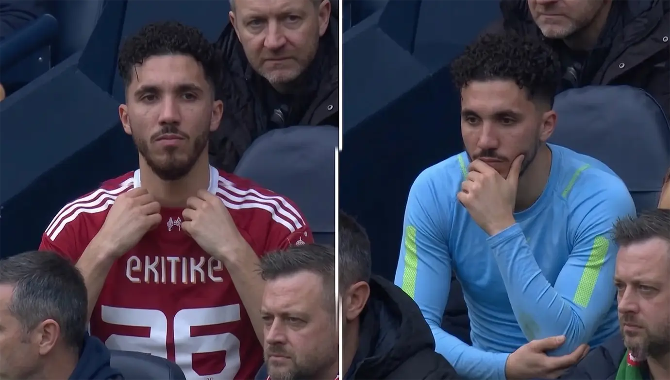 รายาน แชร์กี้ ถูกสั่งถอดเสื้อ ลิเวอร์พูล หลังนำเสื้อของ อูโก้ เอกีตีเก้ มาสวมที่ม้านั่งสำรองในศึกเอฟเอคัพ