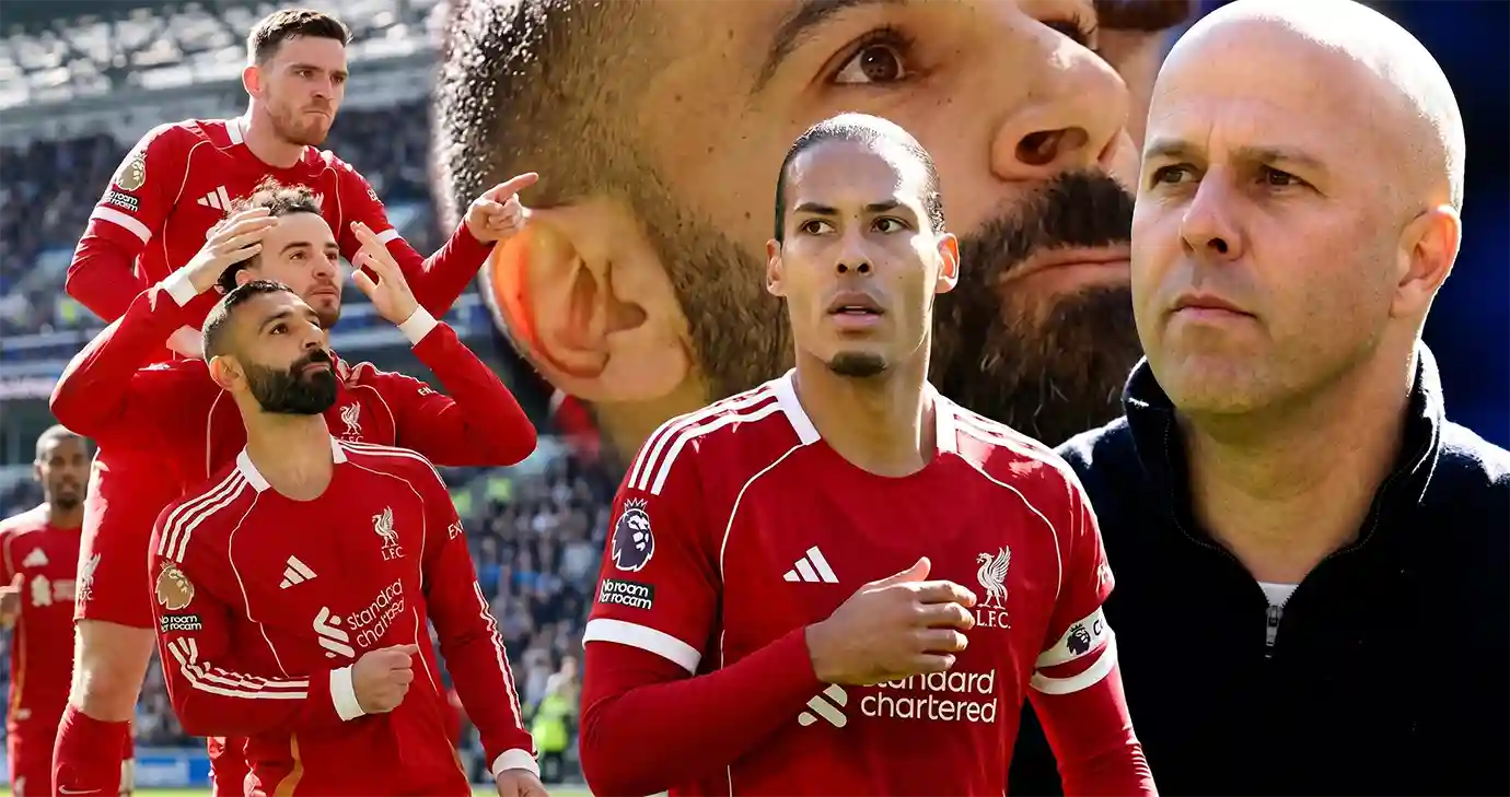 โมฮาเหม็ด ซาลาห์ ฉลองประตูในเกมที่ ลิเวอร์พูล บุกชนะ เอฟเวอร์ตัน 2-1 ศึกเมอร์ซีย์ไซด์ ดาร์บี้