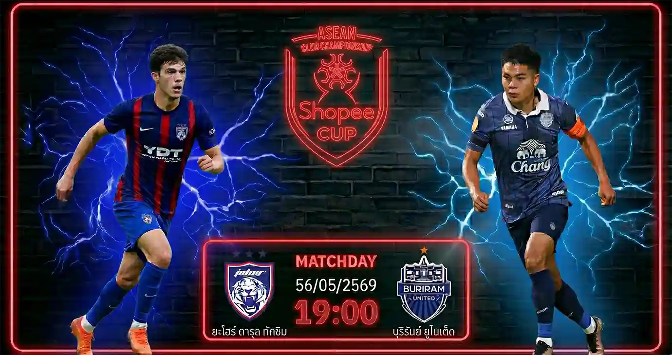 ดูบอลสด ยะโฮร์ ดารุล ต๊ะซิม พบ บุรีรัมย์ ยูไนเต็ด Shopee Cup 2026