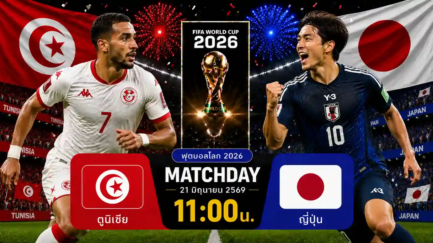 ดูบอลสด ตูนิเซีย พบ ญี่ปุ่น ฟุตบอลโลก 2026