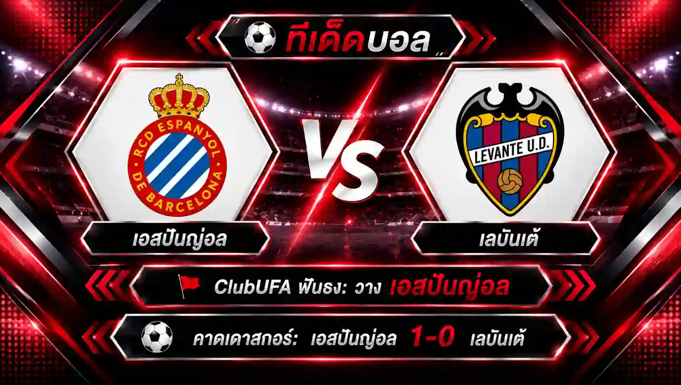 วิเคราะห์บอล เอสปันญ่อล พบ เลบันเต้ ลาลีกา สเปน และทีเด็ดบอลวันนี้